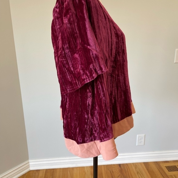 Anthropologie Maeve Velvet Swing Tee blouse size medium berry - Picture 5 of 12